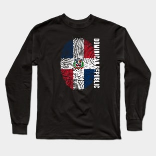 Dominican republic Flag Fingerprint My Story DNA Domrep Long Sleeve T-Shirt